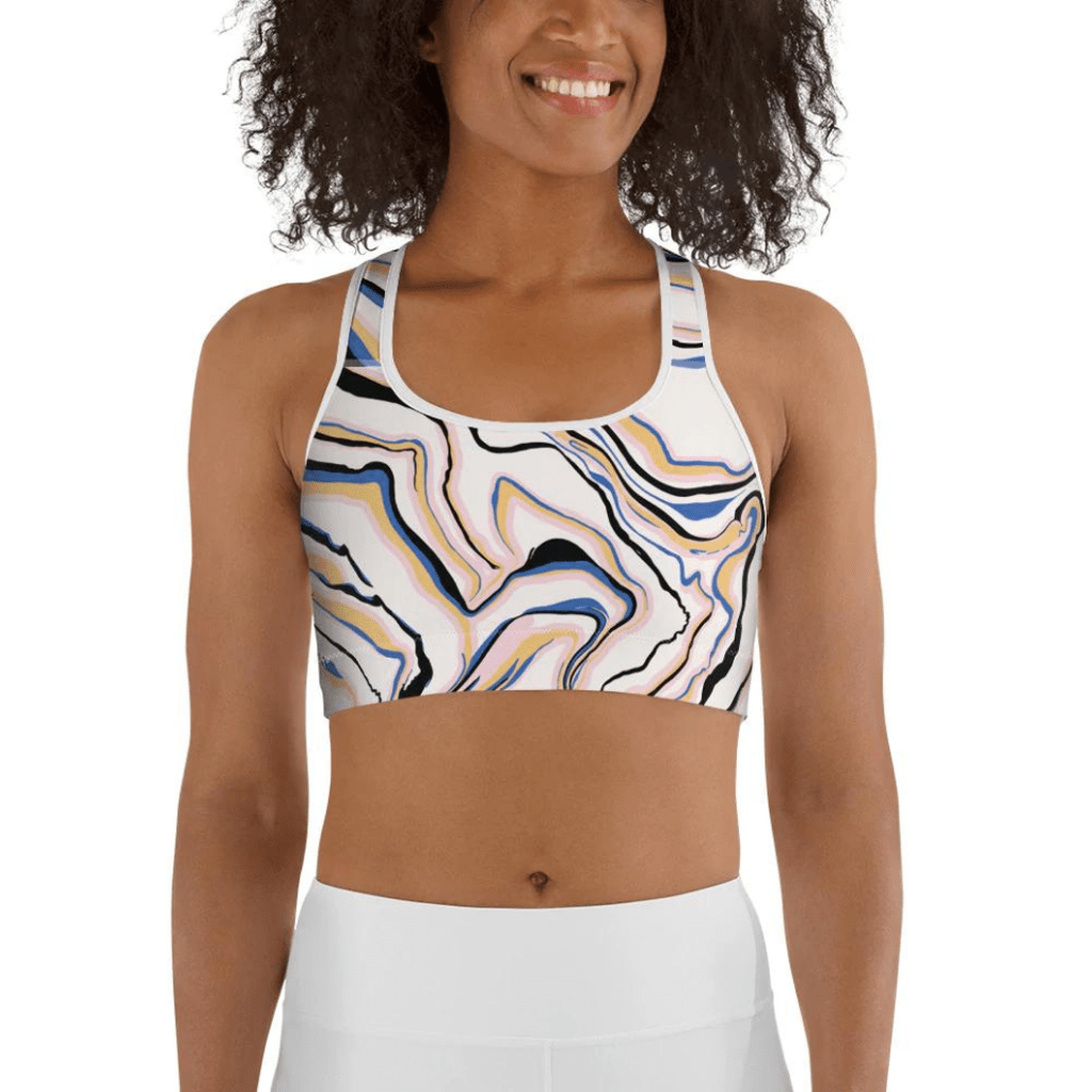 Peachy Marble Sports Bra