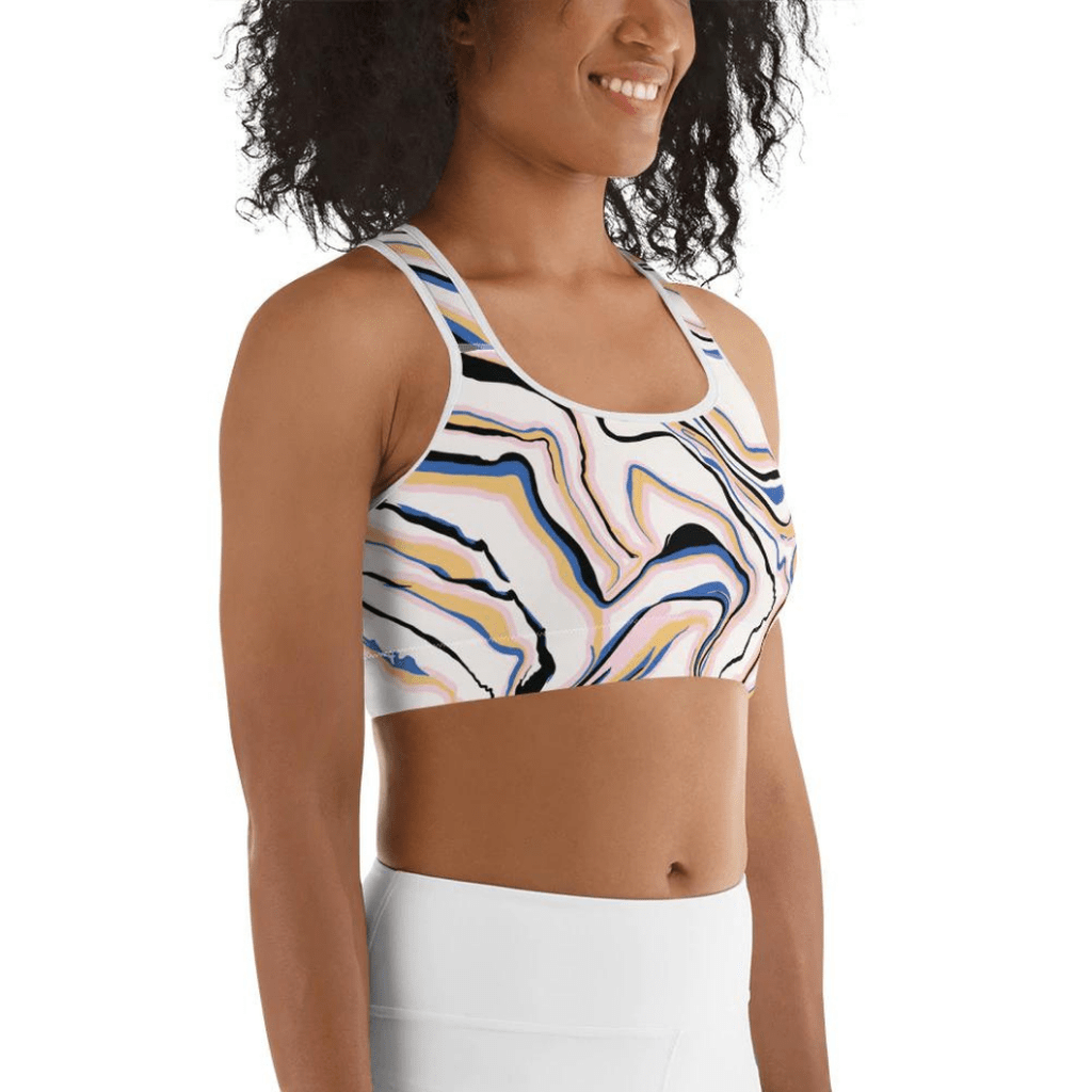 Peachy Marble Sports Bra
