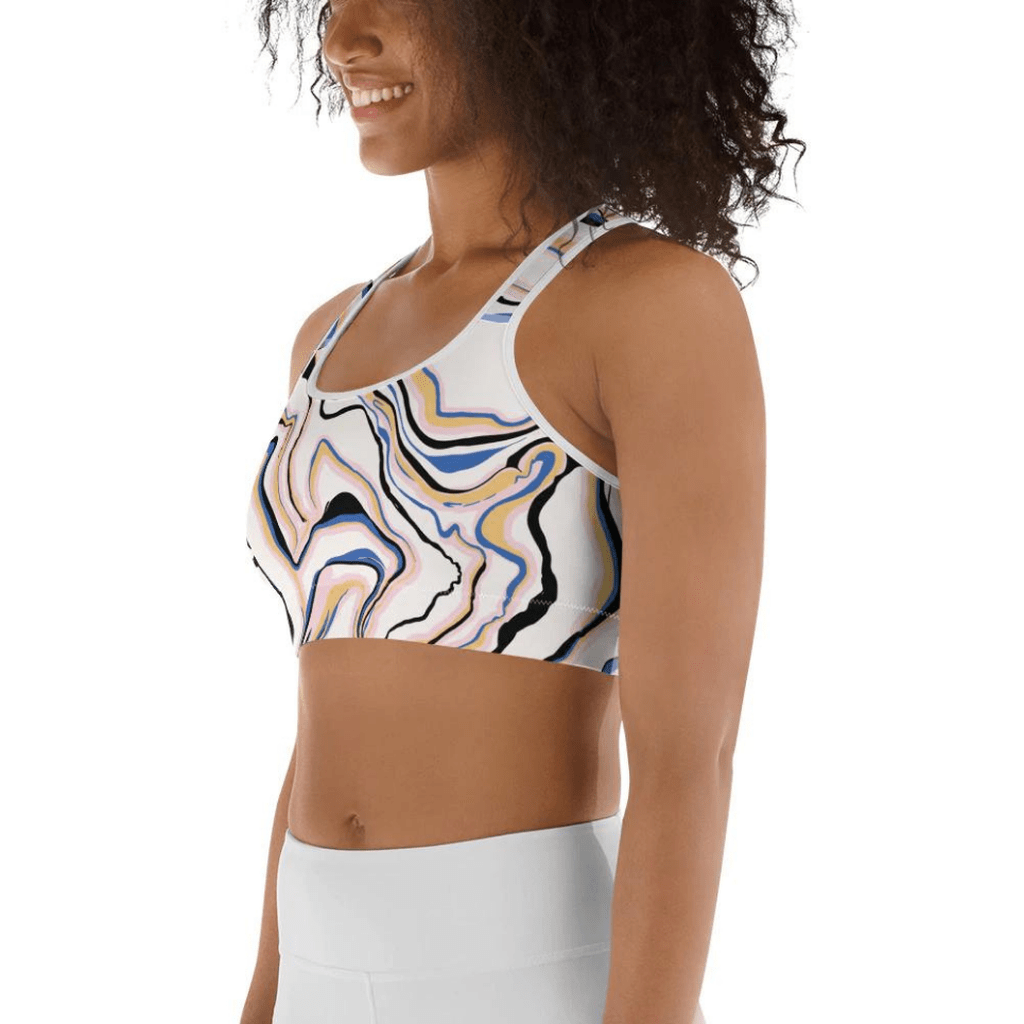 Peachy Marble Sports Bra