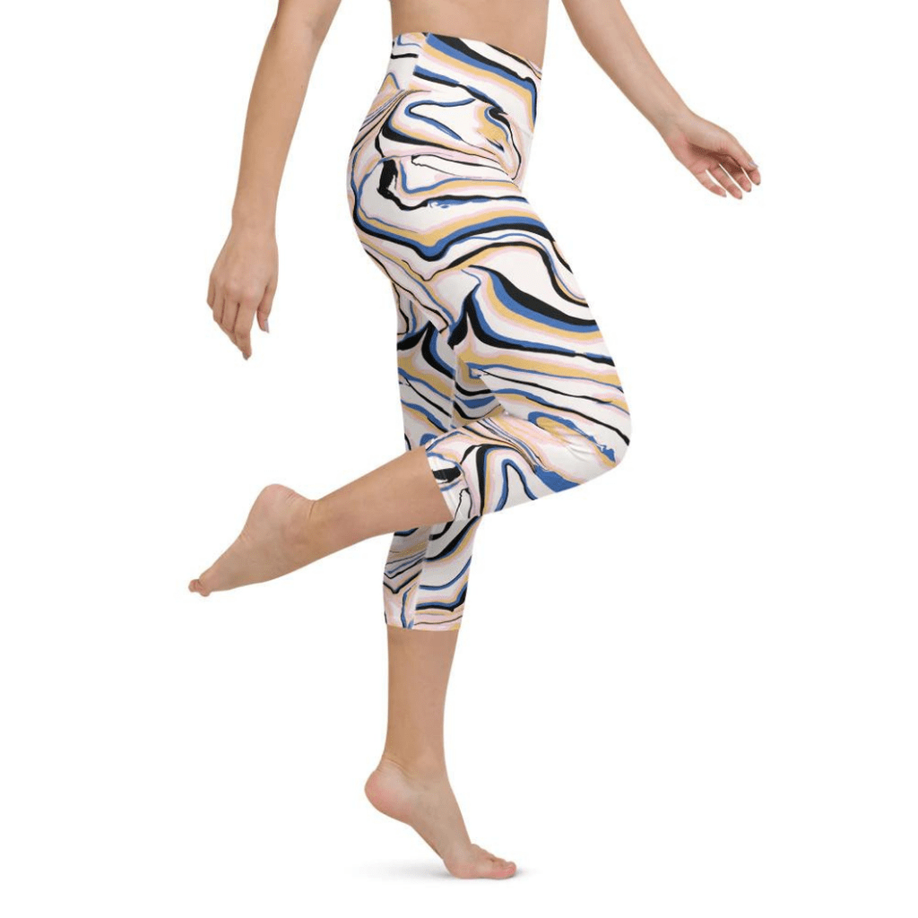 Peachy Marble Yoga Capris