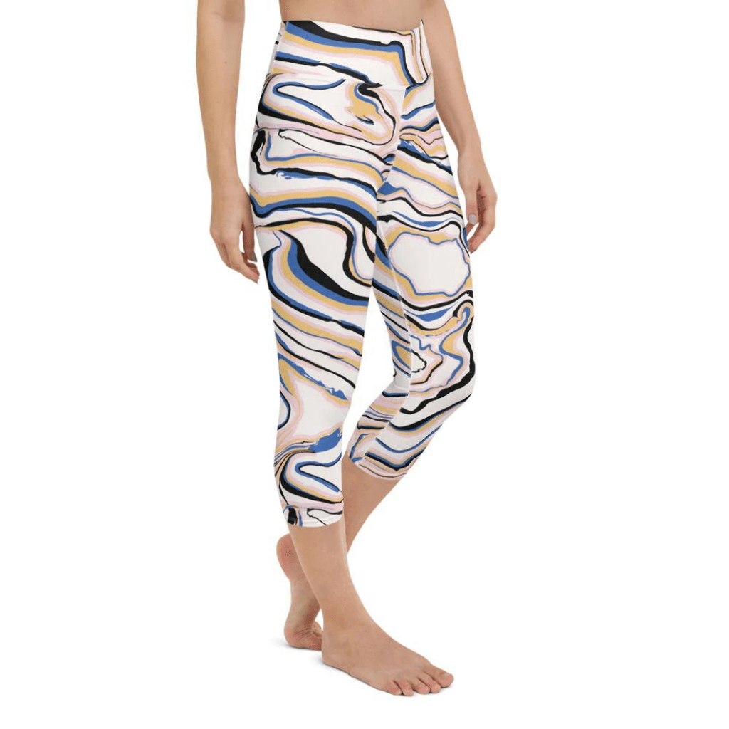 Peachy Marble Yoga Capris