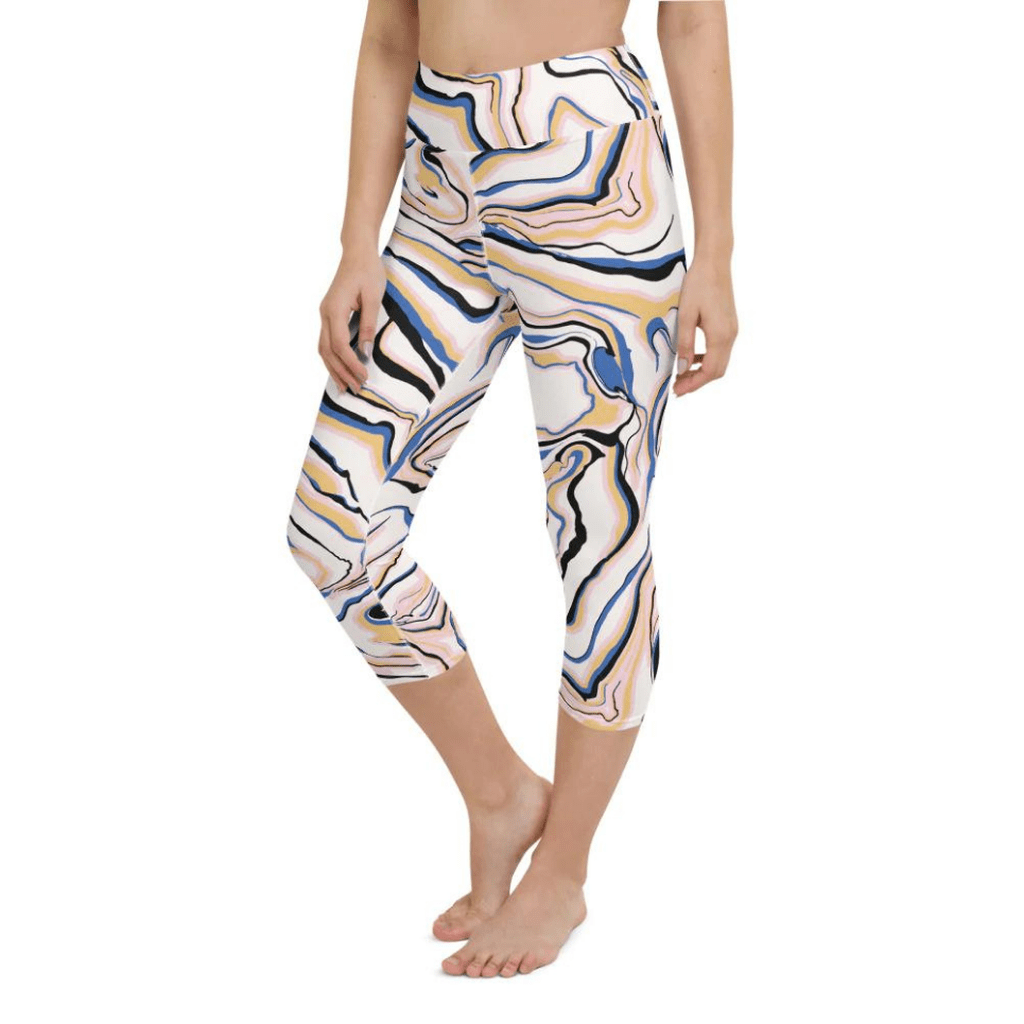Peachy Marble Yoga Capris