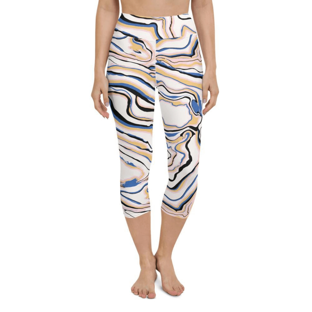 Peachy Marble Yoga Capris