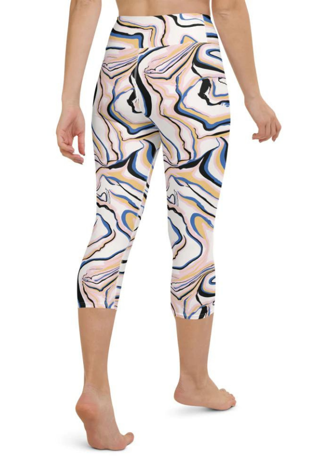 Peachy Marble Yoga Capris