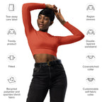 Peachy Red Recycled Long-sleeve Crop Top