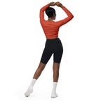 Peachy Red Recycled Long-sleeve Crop Top