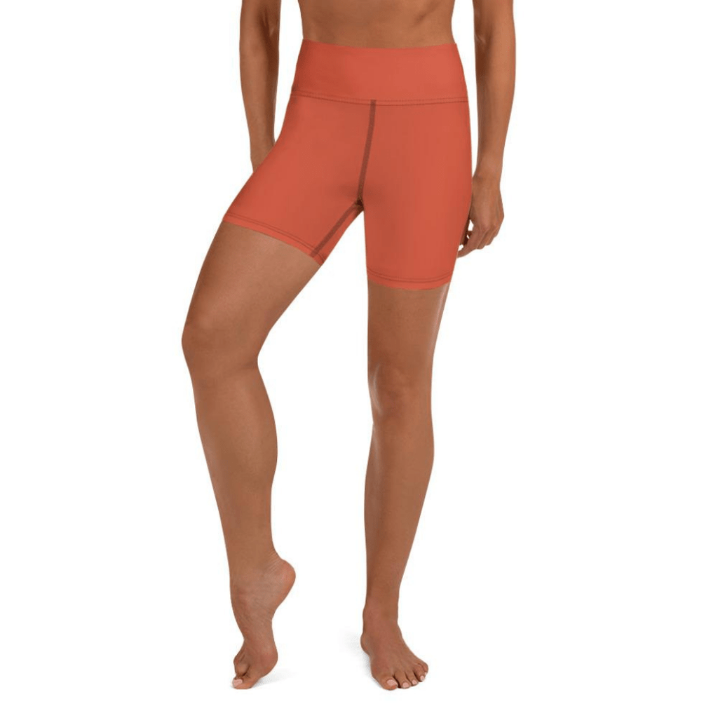 Peachy Red Yoga Shorts