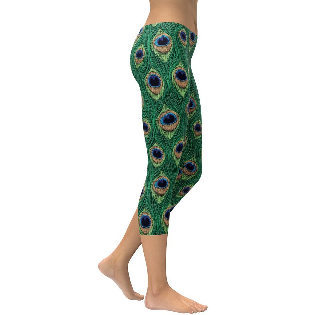 Peacock Print Capris