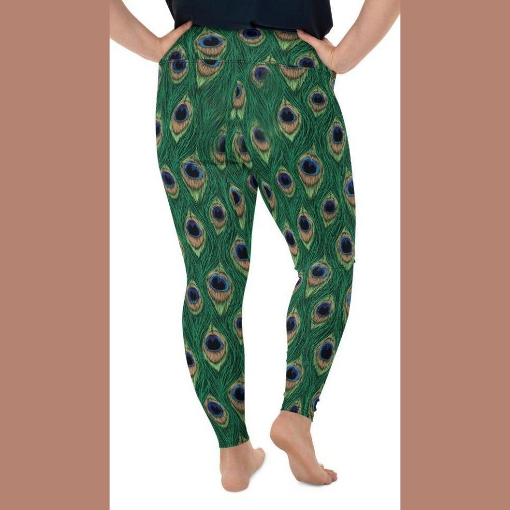 Peacock print leggings best sale