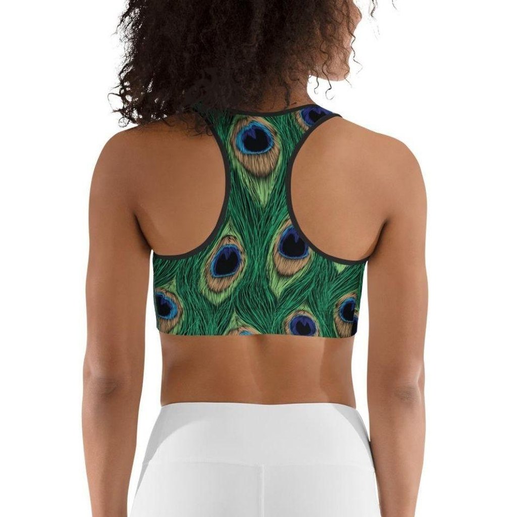 Peacock Print Sports Bra