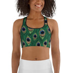 Peacock Print Sports Bra