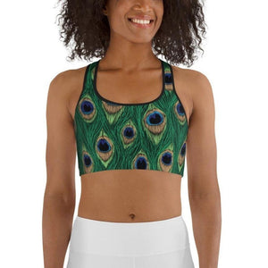 Peacock Print Sports Bra