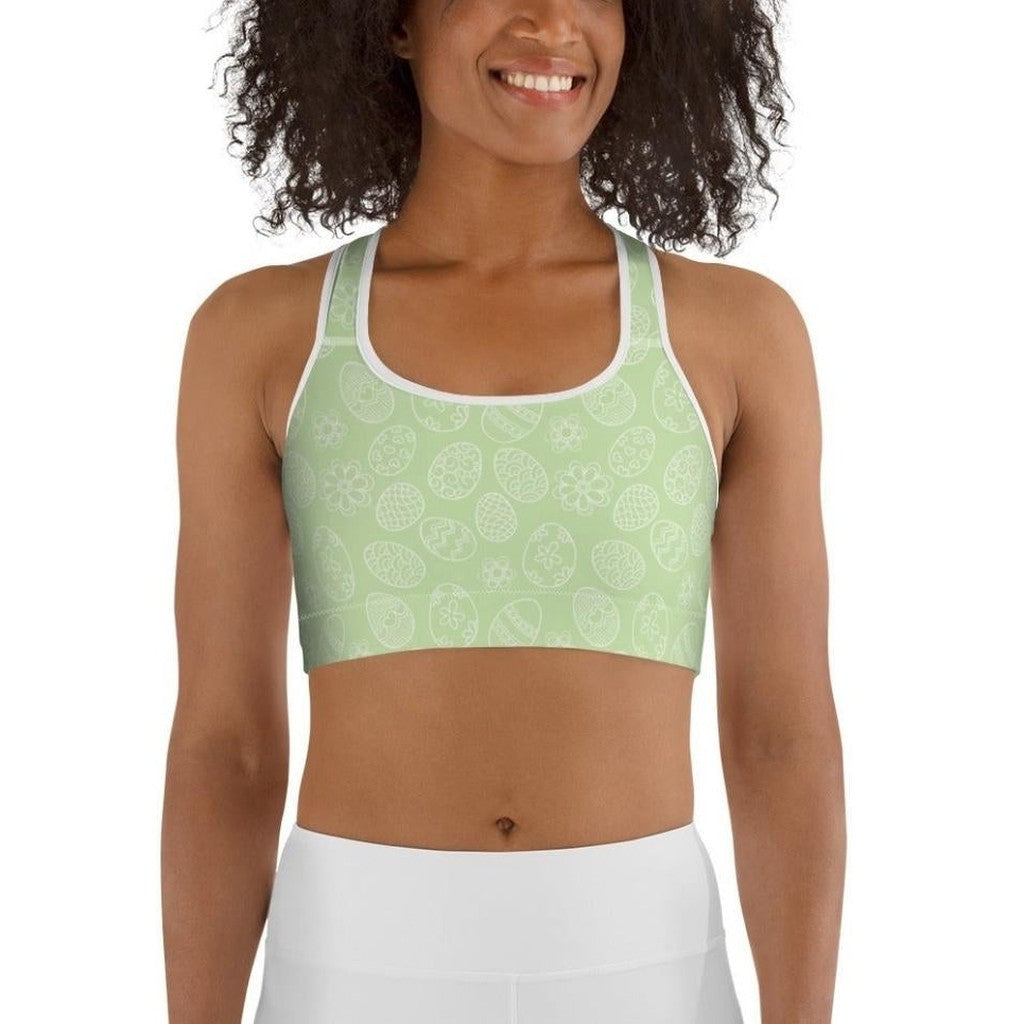 Peeking Easter Bunny Sports Bra