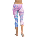 Pink & Blue Marble Capris