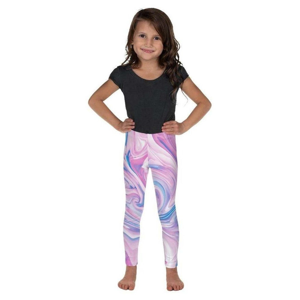 Pink & Blue Marble Kid's Leggings