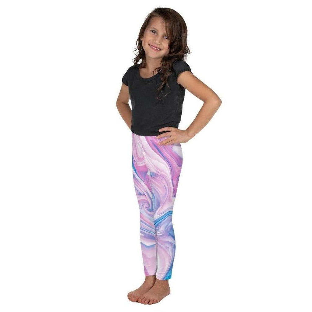 Pink & Blue Marble Kid's Leggings
