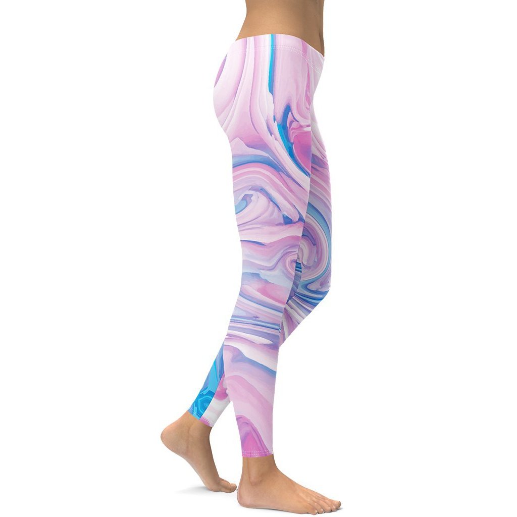 Pink & Blue Marble Leggings