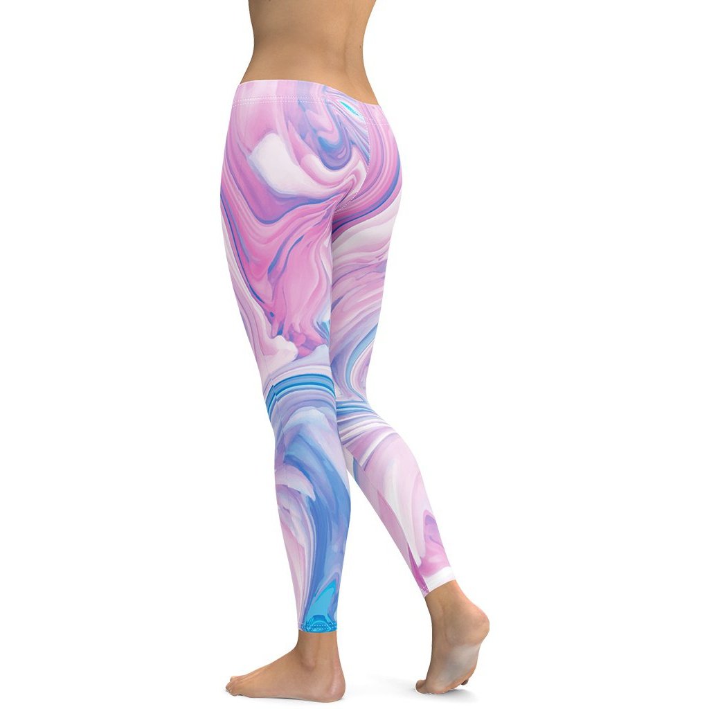 Pink & Blue Marble Leggings