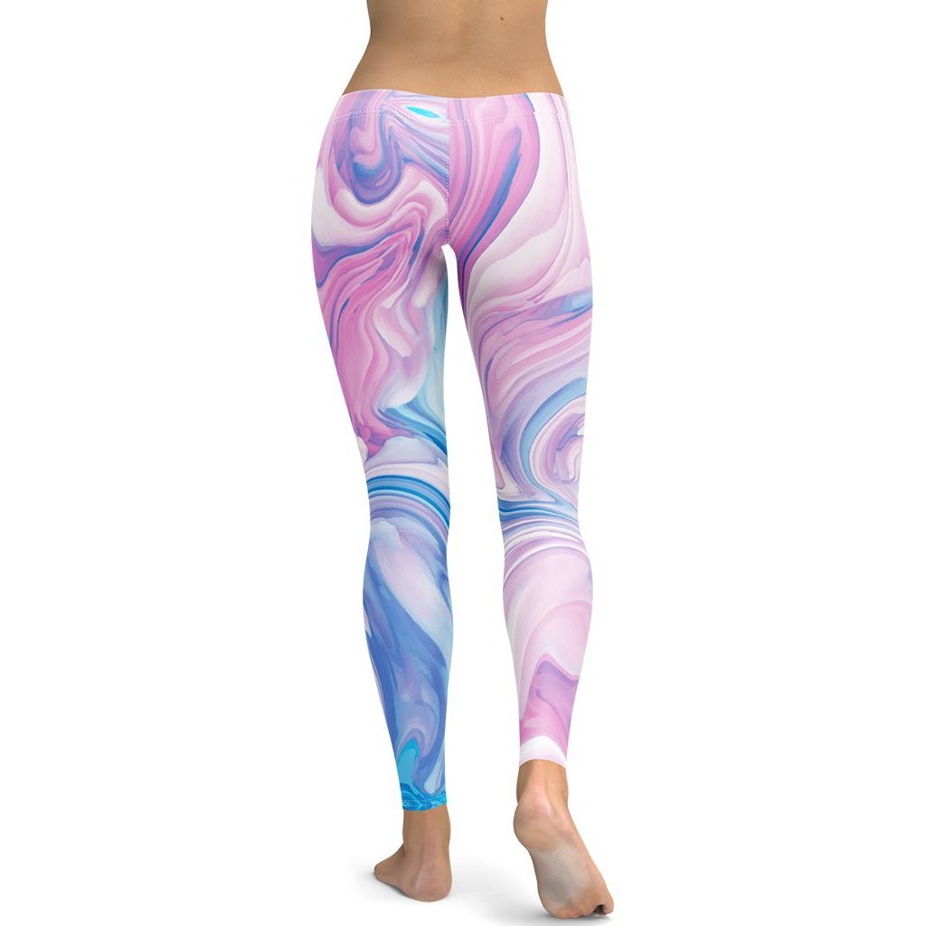 Pink & Blue Marble Leggings
