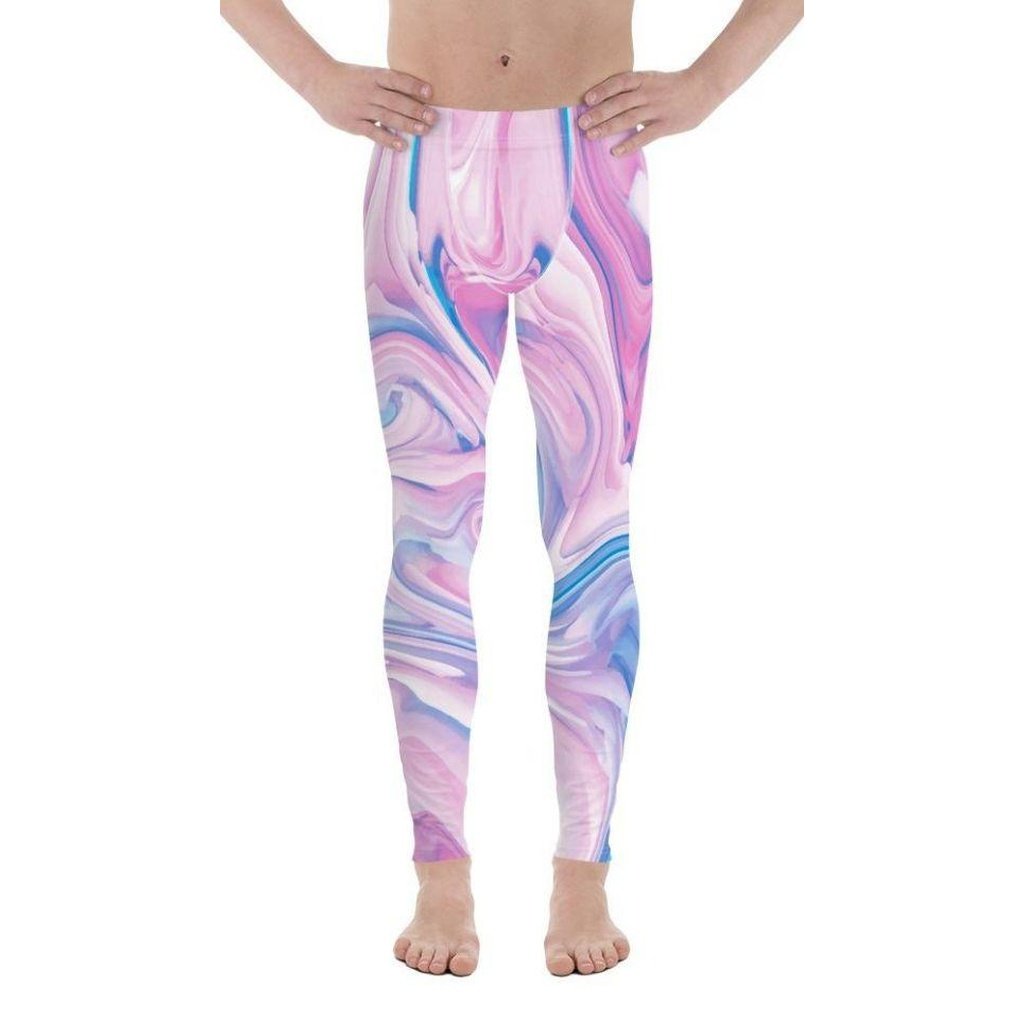 Pink & Blue Marble Men's Leggings