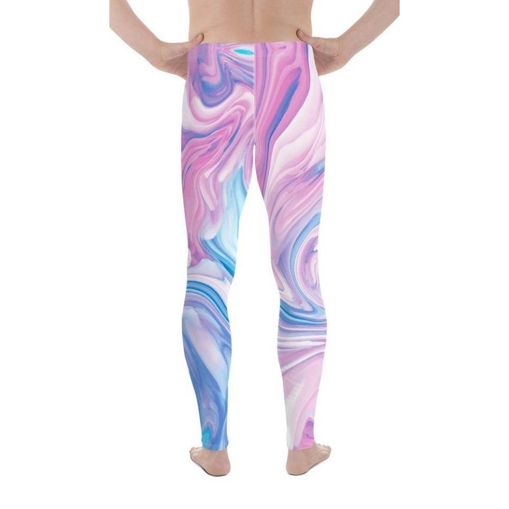 Pink & Blue Marble Men's Leggings