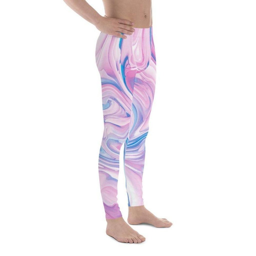 Pink & Blue Marble Men's Leggings