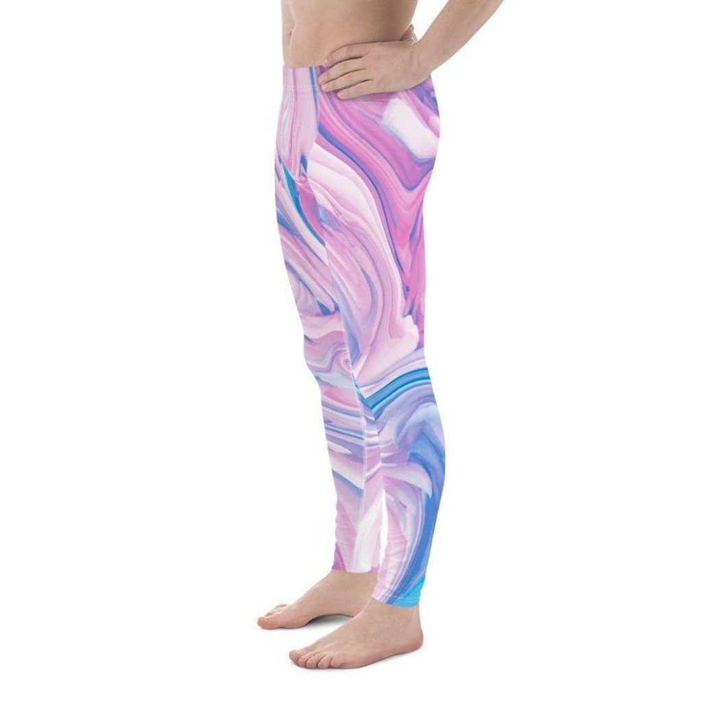 Pink & Blue Marble Men's Leggings