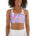 Pink & Blue Marble Sports Bra