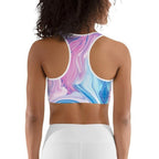 Pink & Blue Marble Sports Bra