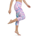 Pink & Blue Marble Yoga Capris
