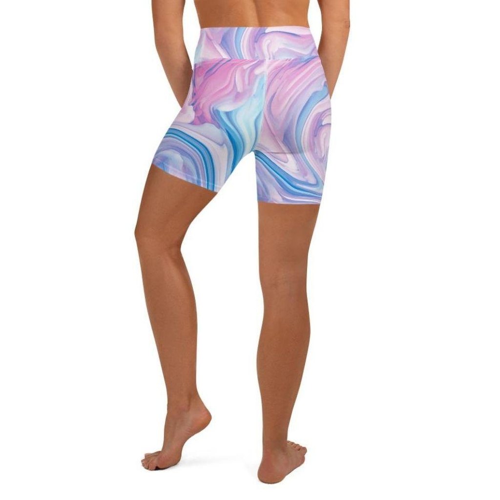 Pink & Blue Marble Yoga Shorts