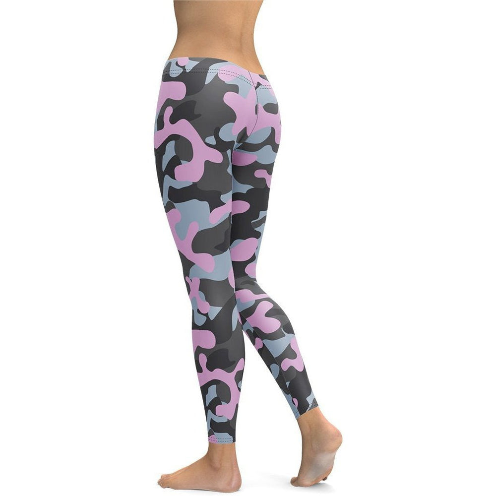 Bold and Flexible Pink Camo Leggings | FIERCEPULSE