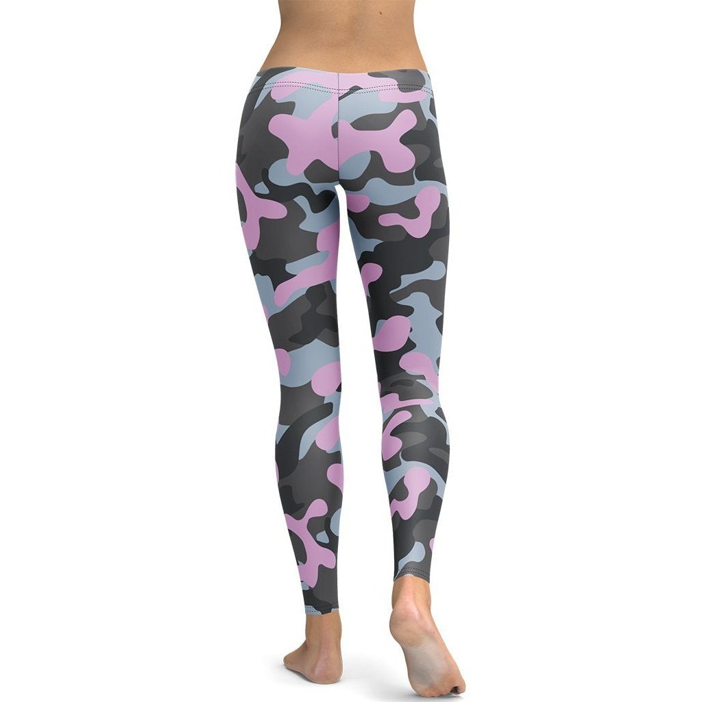 Modern Girly Purpl Pink Lilac Camo Pattern Youth Leggings - Inspire Uplift