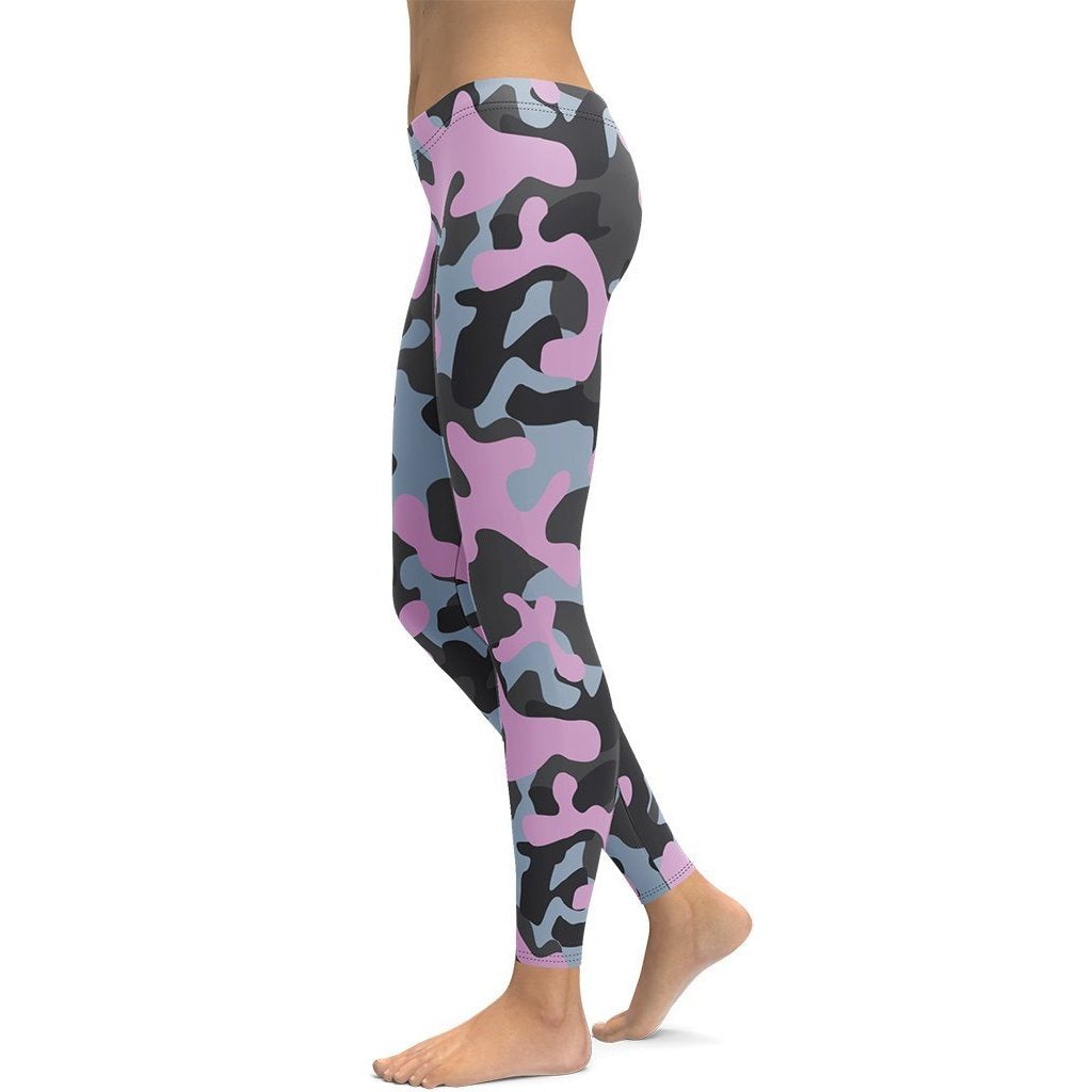 Pink Camo Leggings - FiercePulse - Premium Workout Leggings - Yoga Pants