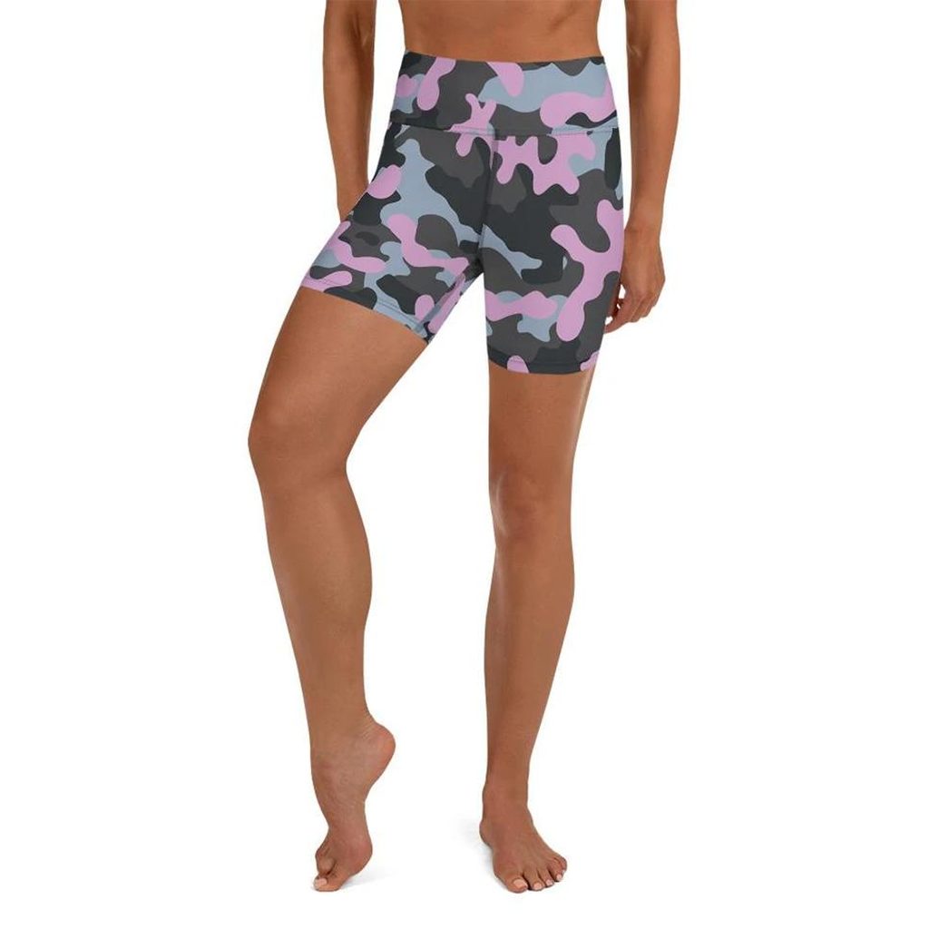 Pink Camo Yoga Shorts
