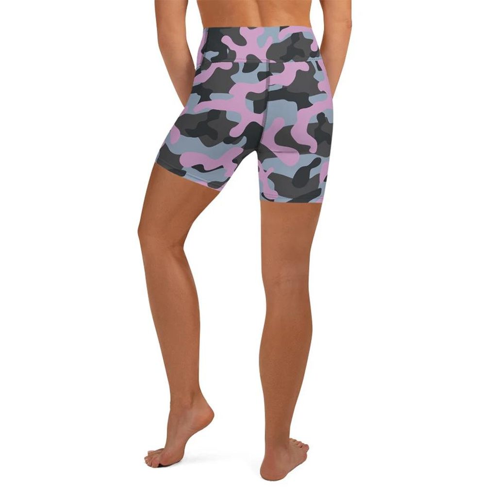 Pink Camo Yoga Shorts