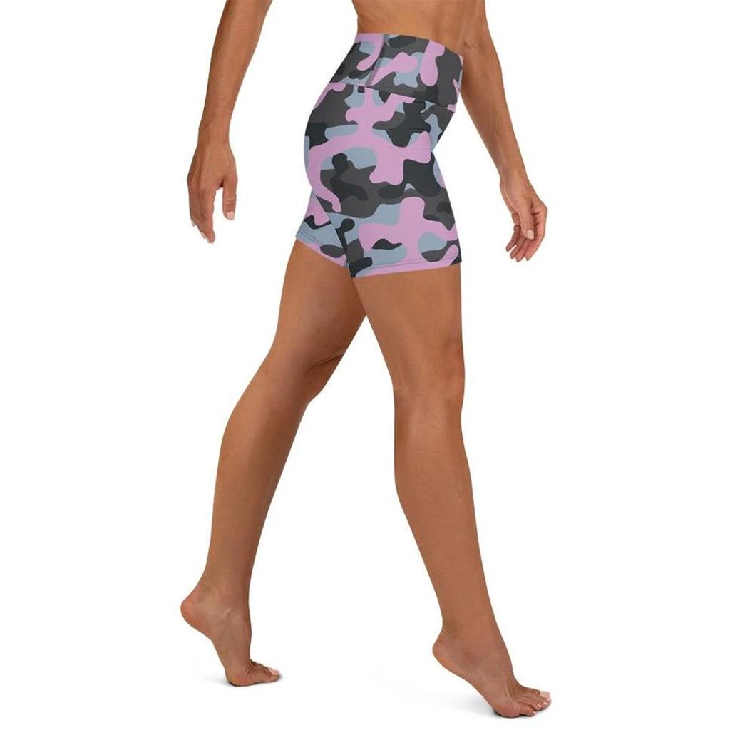 Pink Camo Yoga Shorts