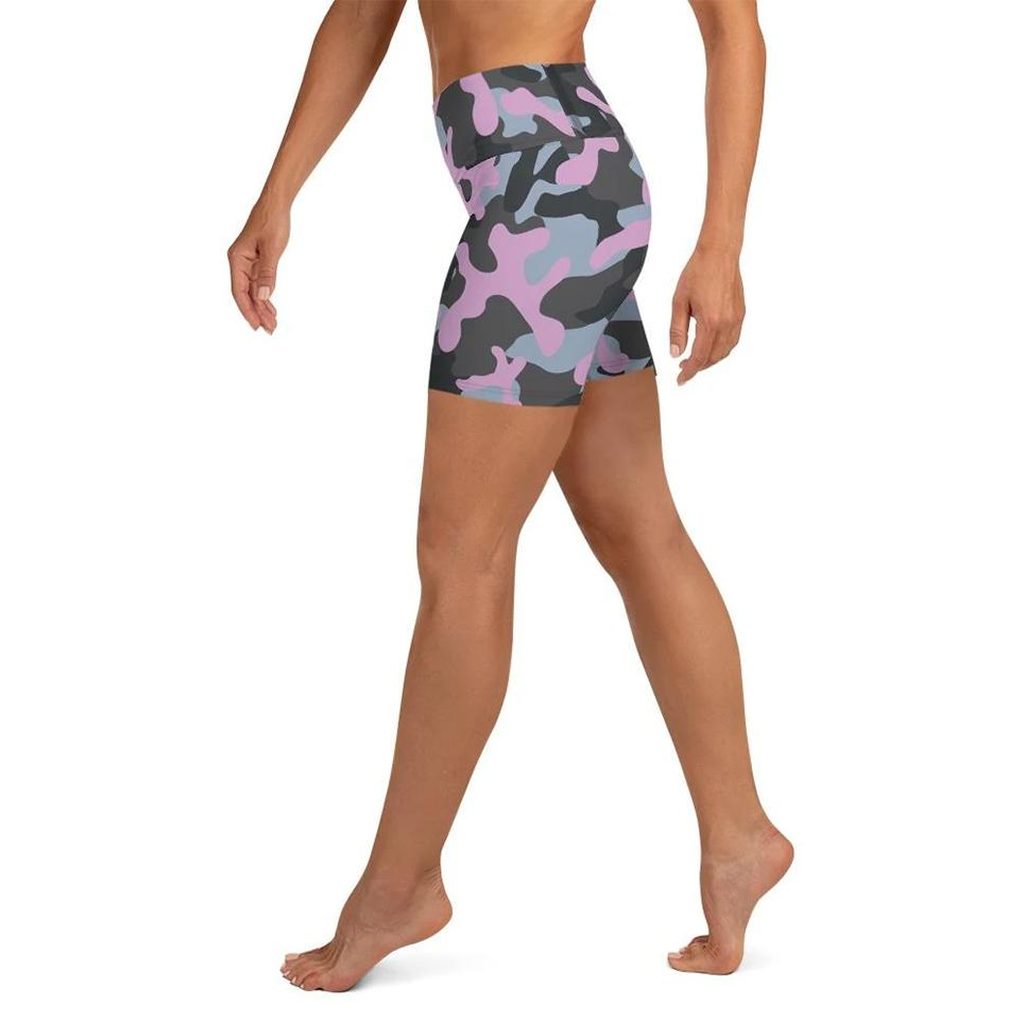 Pink Camo Yoga Shorts