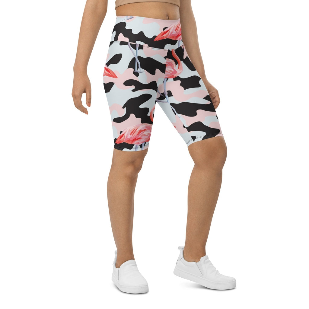Pink Flamingo Camo Biker Shorts