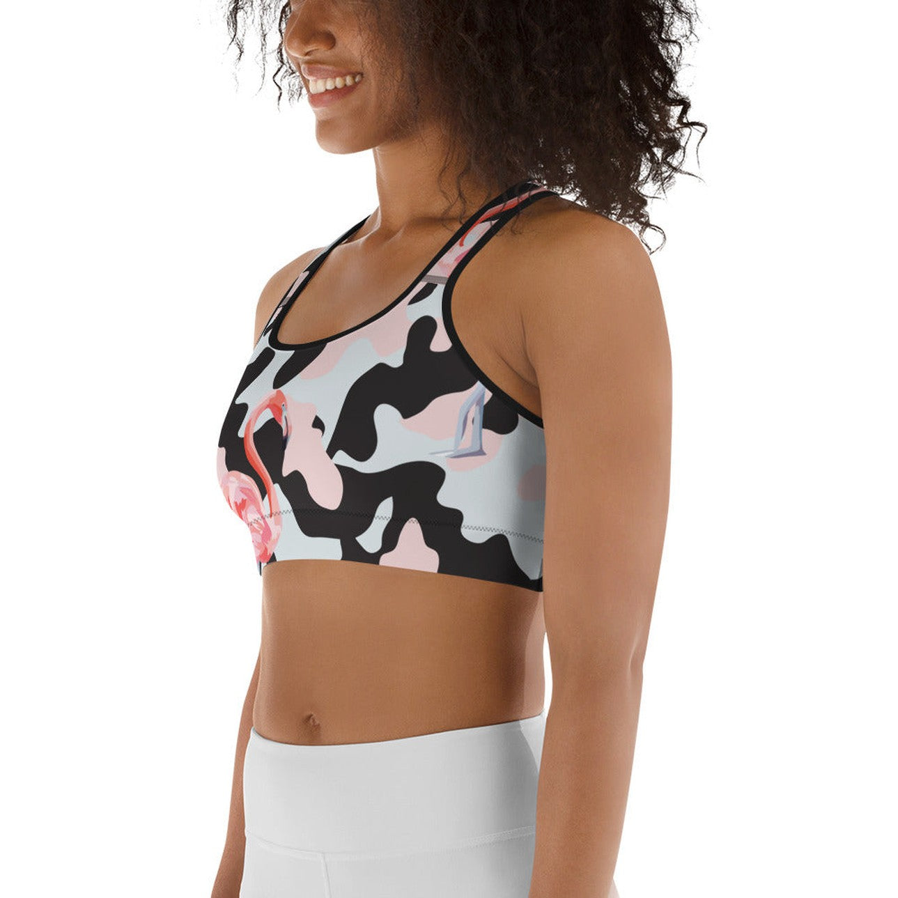 Pink Flamingo Camo Sports Bra