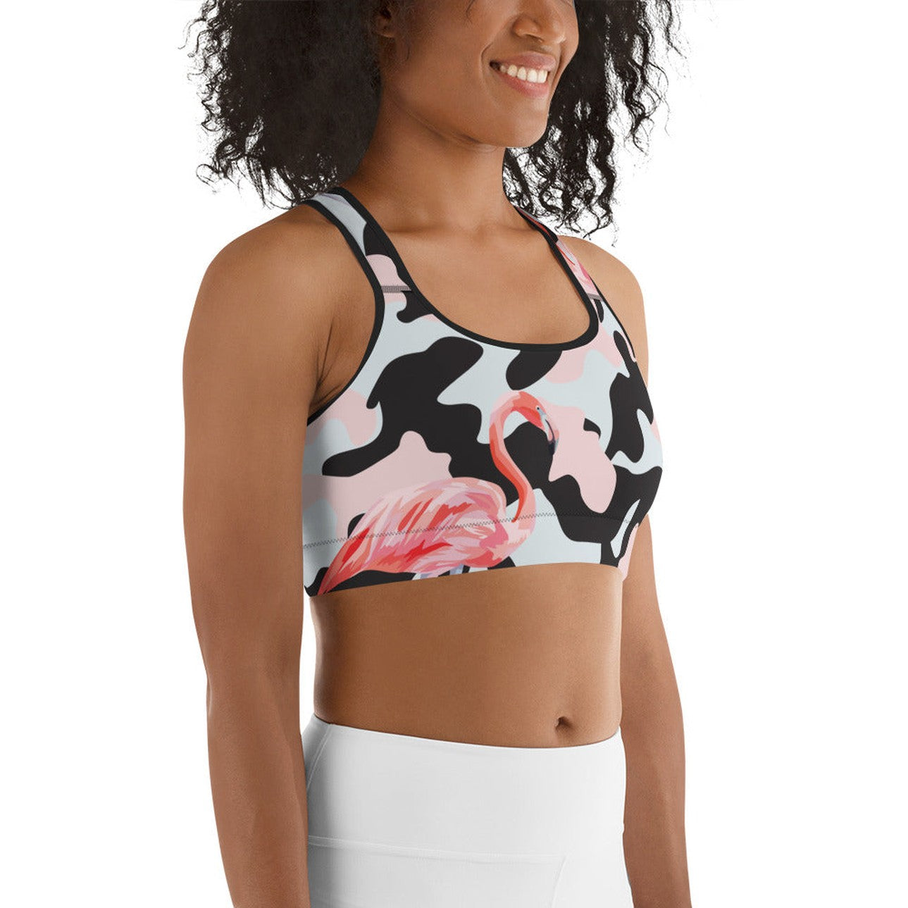 Pink Flamingo Camo Sports Bra
