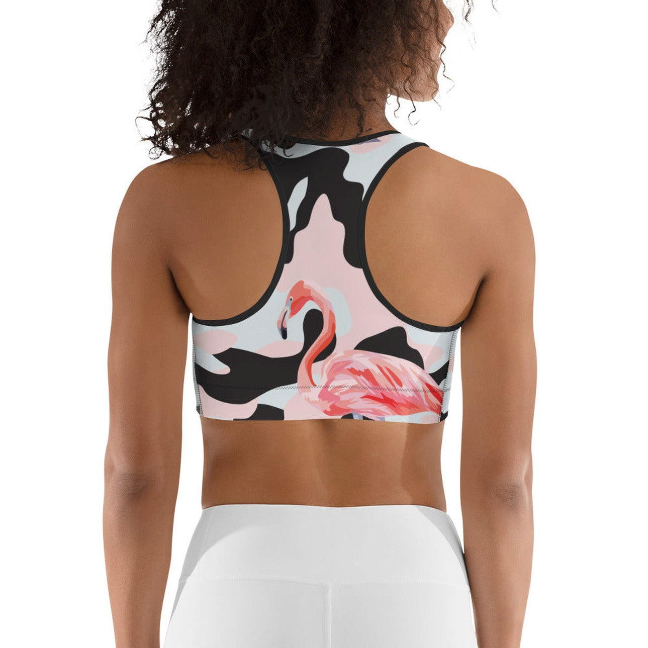 Pink Flamingo Camo Sports Bra