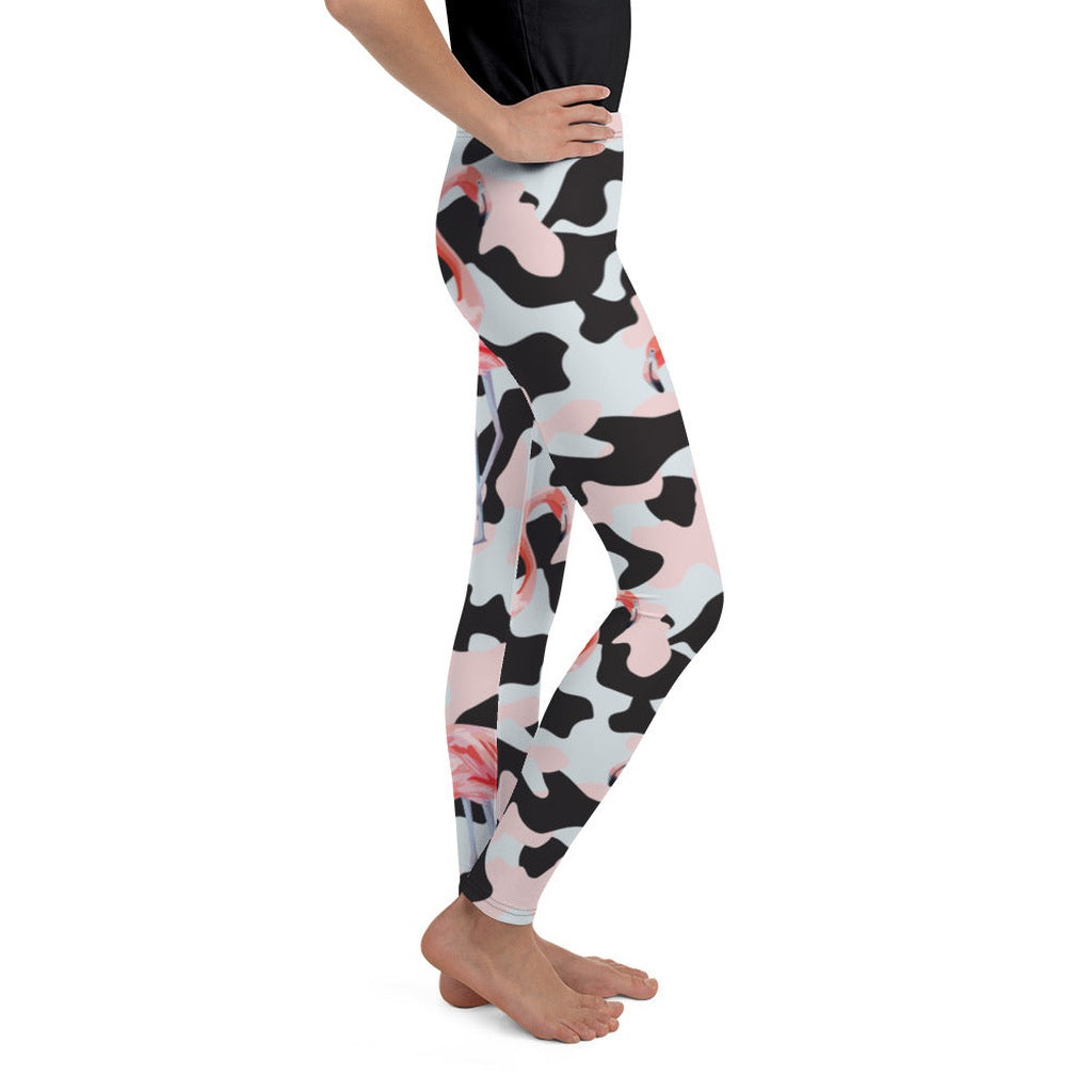 Pink Flamingo Camo Youth Leggings