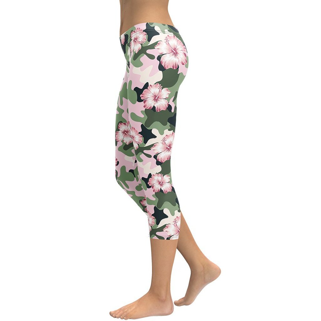 Pink Flower Camo Capris