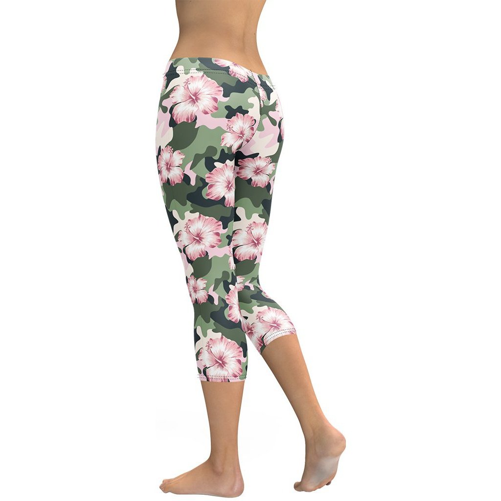 Pink Flower Camo Capris