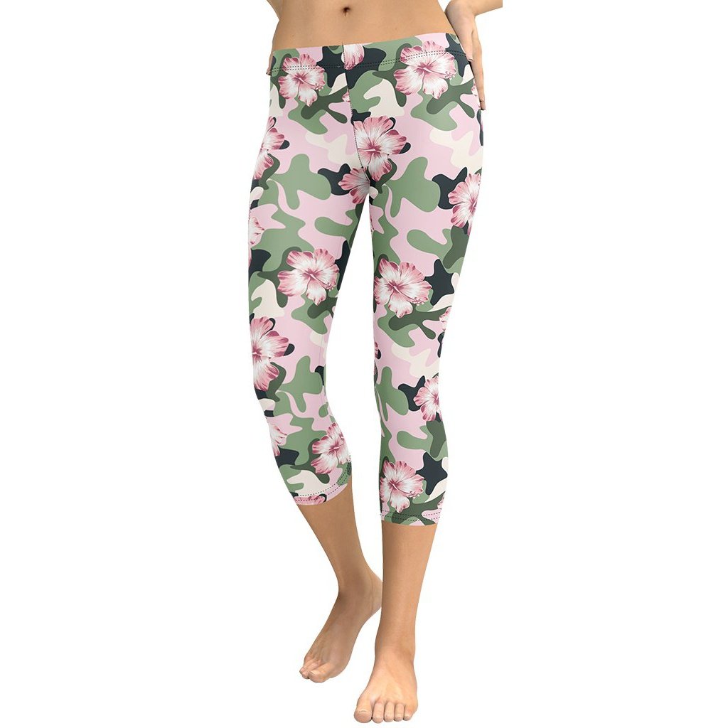 Pink Flower Camo Capris