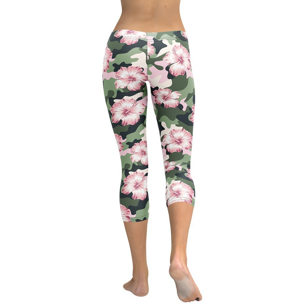 Pink Flower Camo Capris