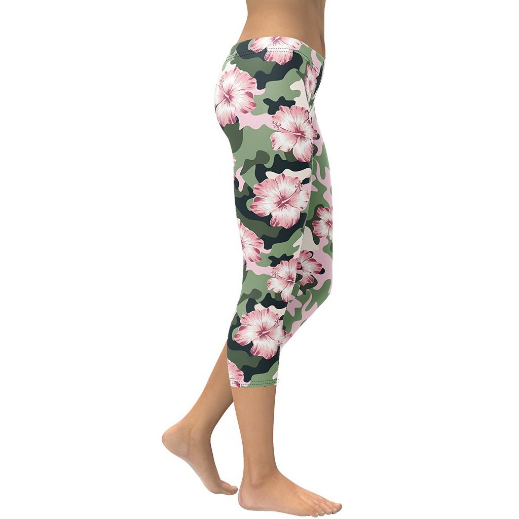 Pink Flower Camo Capris