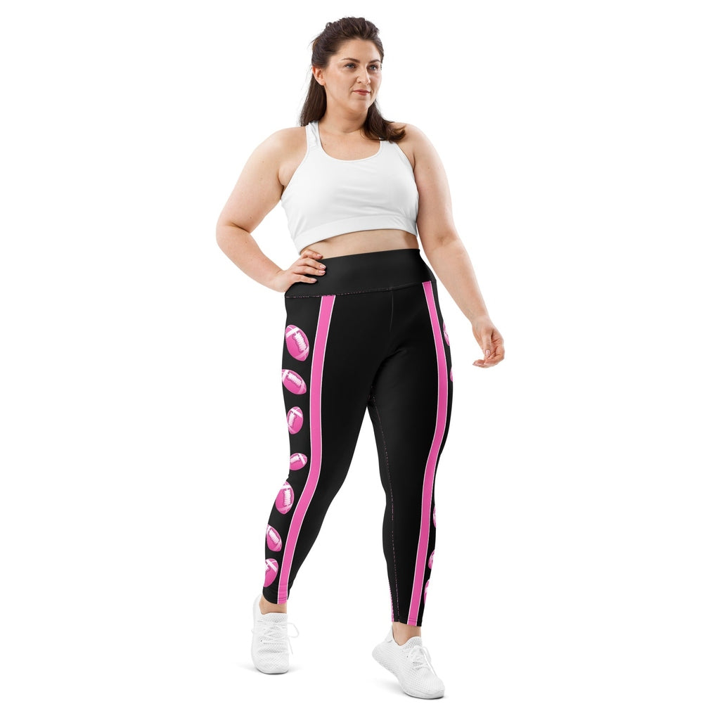 Pink Football Plus Size Leggings