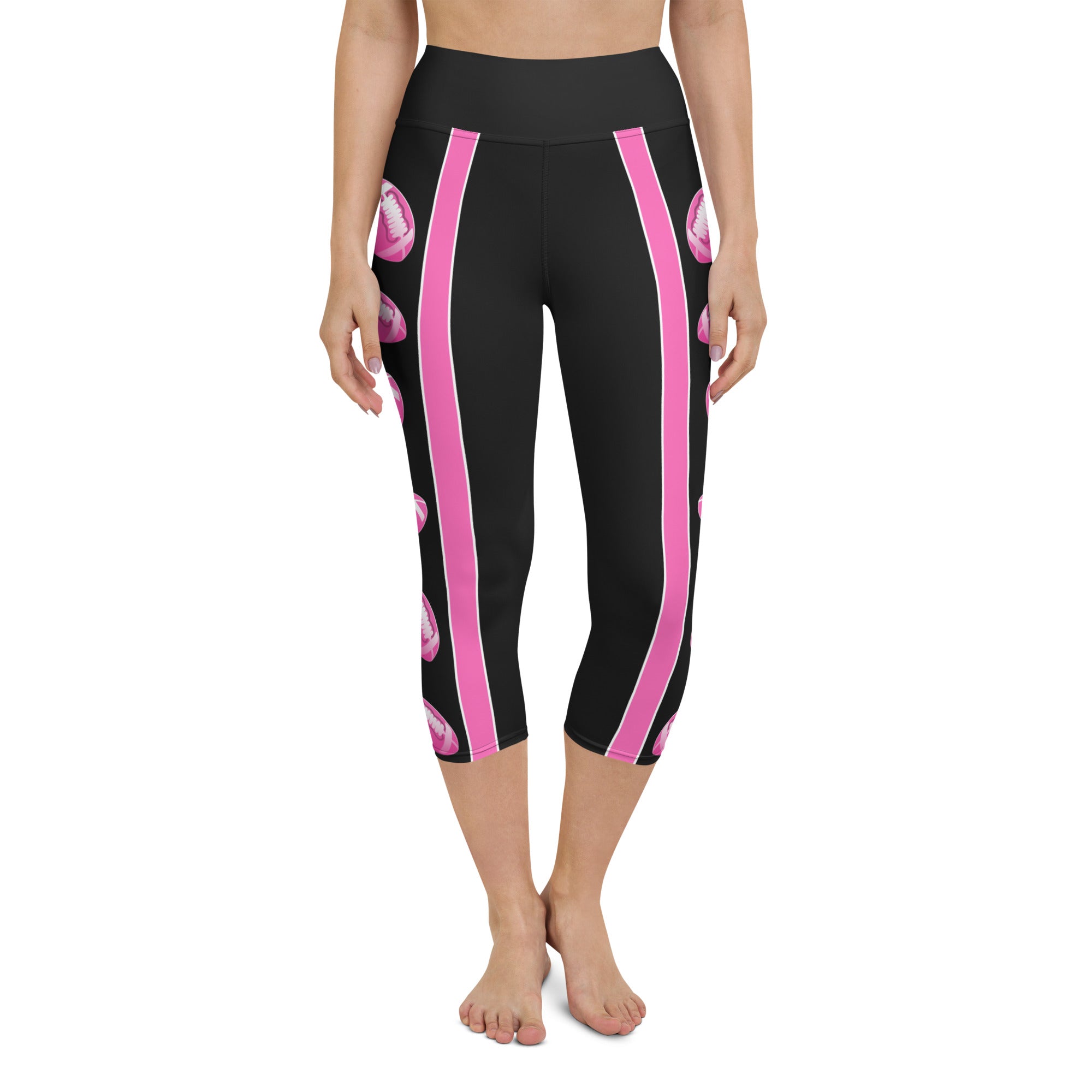 Pink Football Yoga Capris